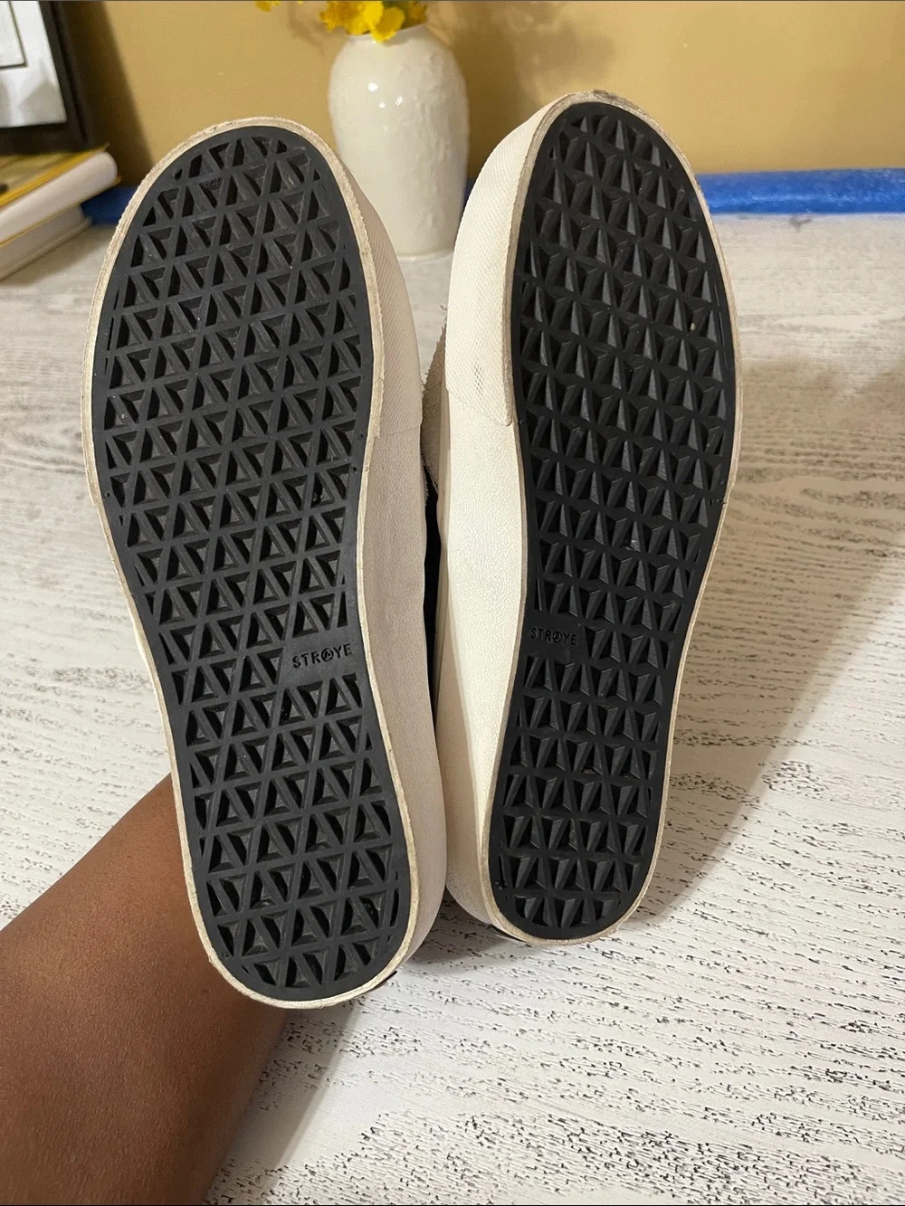 Men’s Black and White Slip-On Mule Sneakers